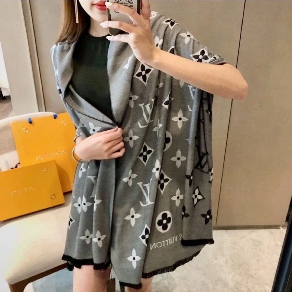 LV Monogram Cashmere Silk Blend Scarf - Picture 3 of 9